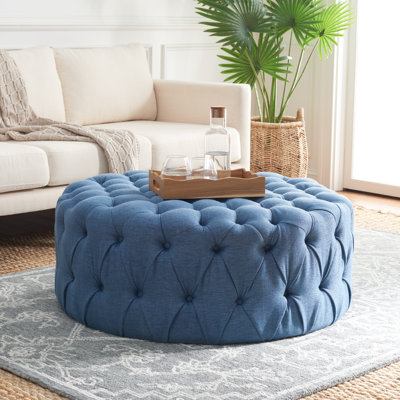 Trafford 99cm Wide Tufted Round Solid Colour Cocktail Ottoman