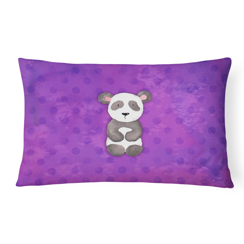 Panda Bear Watercolor Lumbar Pillow