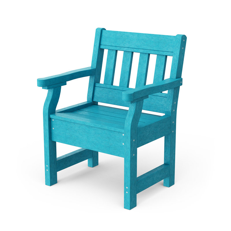 Contemporary Patio Dining Chair, Aruba Blue