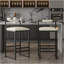 Ensemble de 2 tabourets de bar rembourrés en similicuir avec tabourets de bar et structure en métal pour comptoir, îlot de cuisine (beige)-542152392-542152393