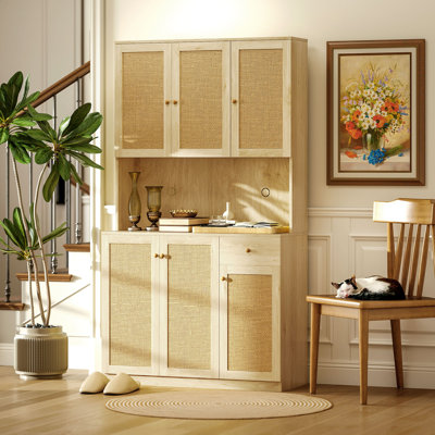 Armoire de cuisine avec huche de comptoir de cuisine, naturel