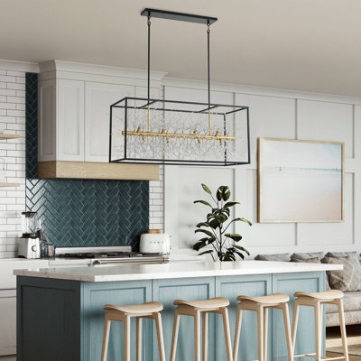 12 dimmable iron crystal pendant light