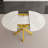White Round Dining Table Extendable to 59" Carbon Steel X-Base  29.53"H x 43.31"D x 59.06"W