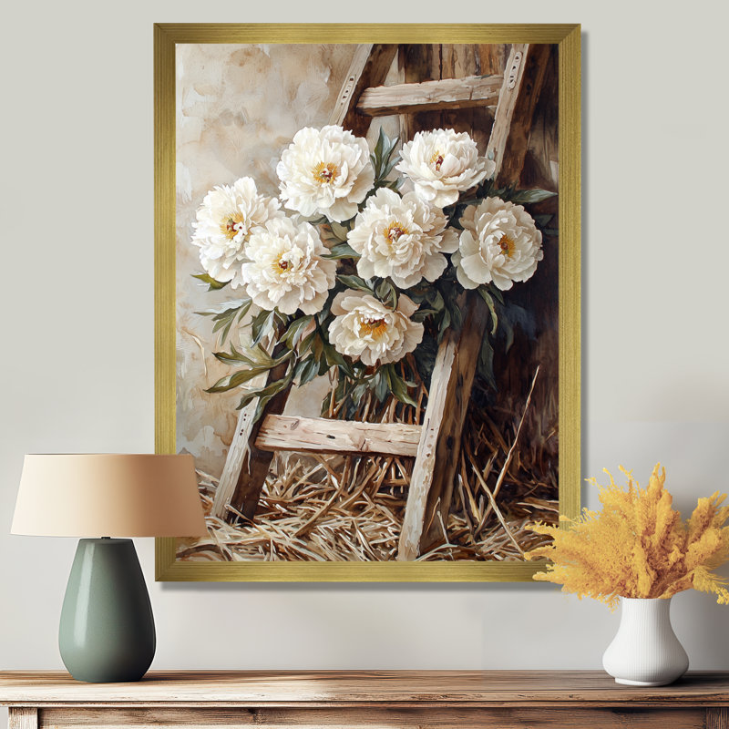 Barraclough - Floral Canvas Prints, H 20 po x l 12 po, Reproduction encadrée d'une seule photo, Doré