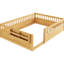 Structure de lit double, rails hauts, bois naturel avec rangement, lit d’exploration, profil bas à DEL pour l’autonomie