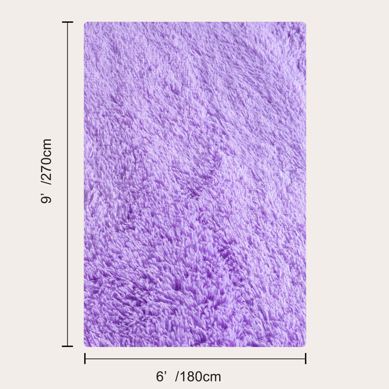 6x9 ft Shag Rugs for Living Room, Purple Soft Fluffy Rug for Bedroom, Non-Slip Area Rug for Kids Home Dorm Decor Aesthetic