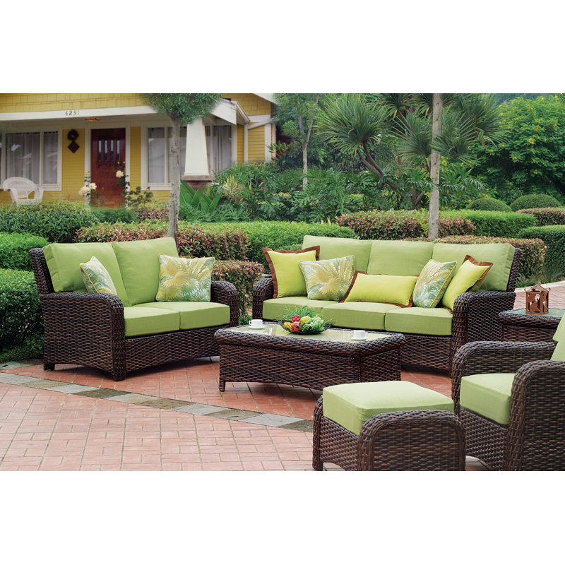 Chorio Metal Outdoor Lounge Chair , Sunbrella® Cushions Included, Dupione Cornsilk Sunbrella®, Espresso