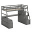 Lit mezzanine avec tiroirs, tablettes et bureau-533207086