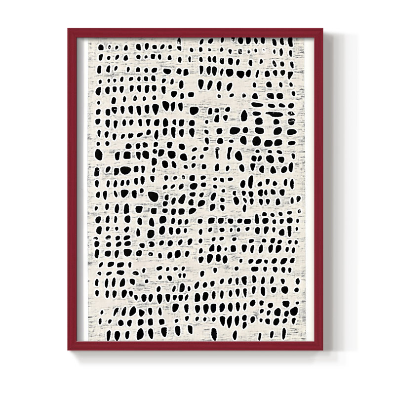 Reproduction abstraite encadrée, prête à être suspendue, fabriquée aux États-Unis, Rouge, H 14 po x P 11 po