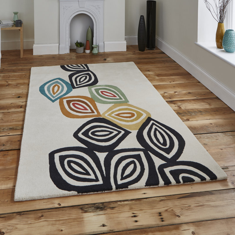 Inaluxe Tunis Handmade Tufted Wool Black/Beige Rug, Rectangle 150 x 230cm
