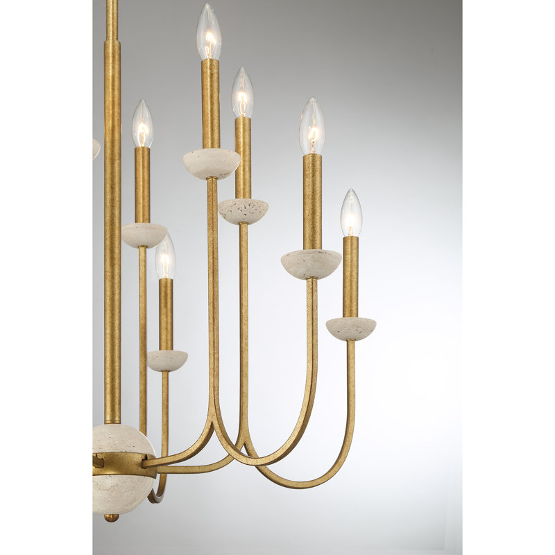 Oakhurst 12-Light Chandelier in Antique Gold, 12, 25"H x 30"W x 30"D