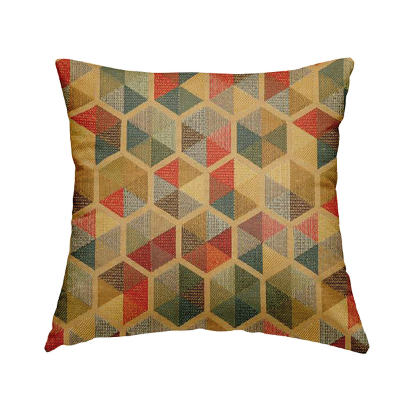 Bucareli Geometric Rectangular Cushion, Beige/Green/Grey