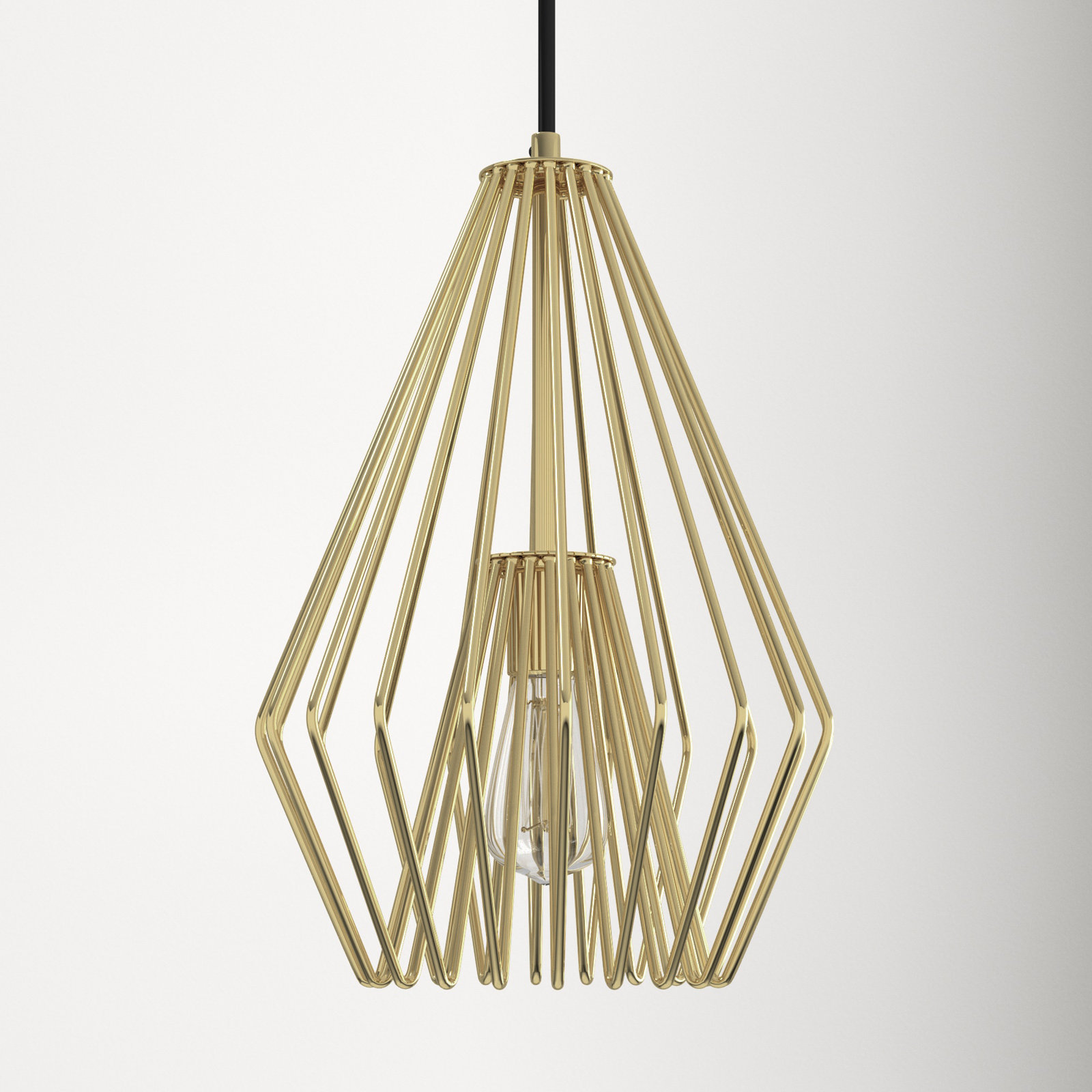 Frankie Single Light Metal Dimmable Pendant, 18.5" H x 12.25" W x 12.25" D, Metallic Gold