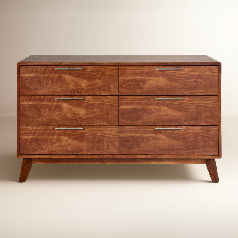 Commode 6 tiroirs Glow, Noyer