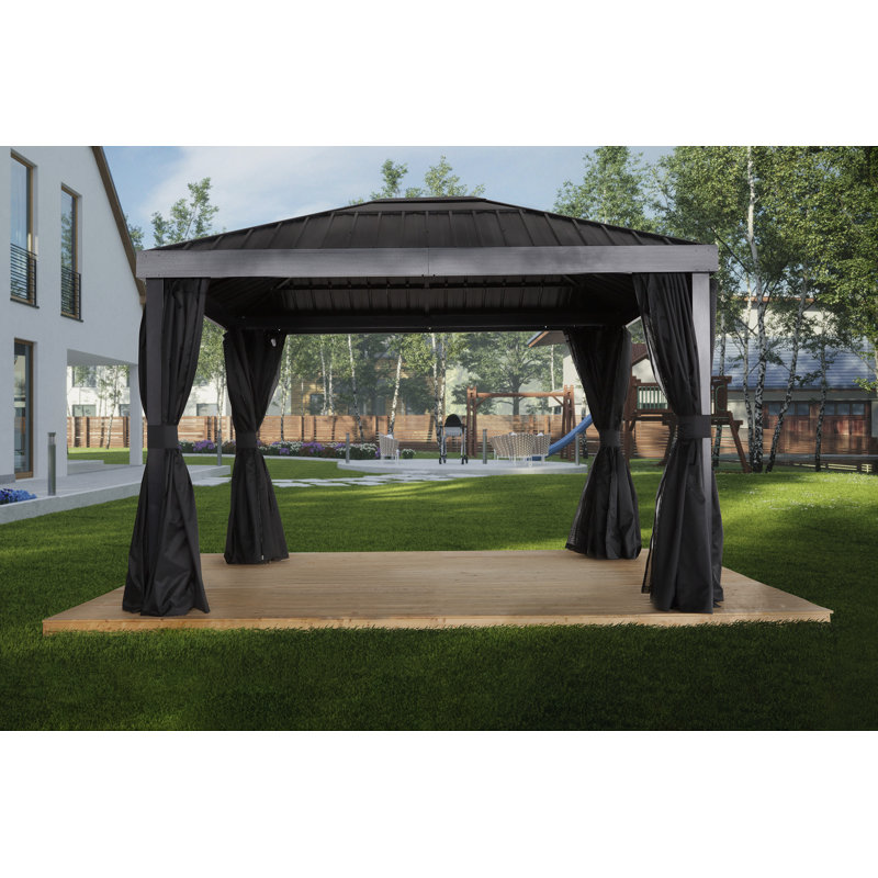 Sojag Black Polyester Curtains for Gazebo