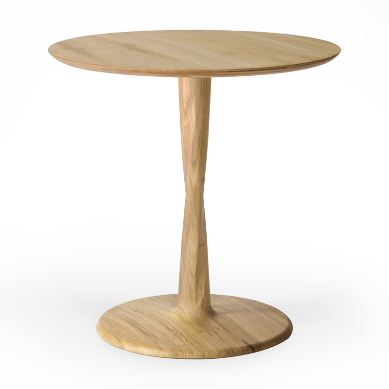 Torsion Solid Oak Dining Table, 27" H x 27.5" L x 27.5" W, Oak