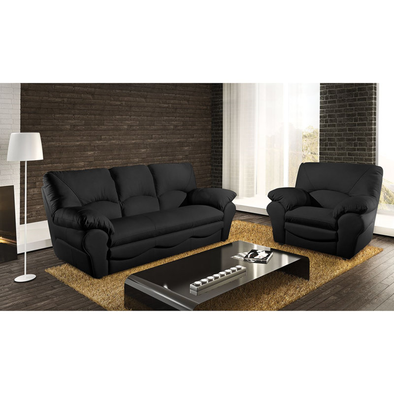 Heppman 3 Seater Sofa Bed, Black