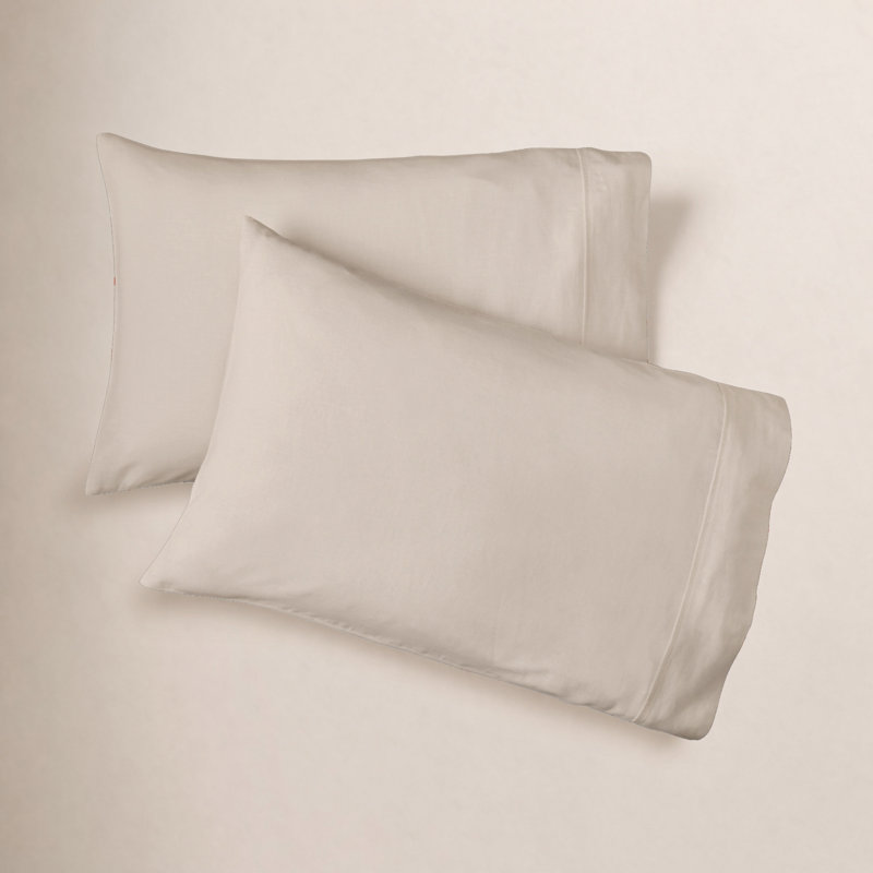 Jeffen Linen Blend Pillowcase Set, King, Ivory