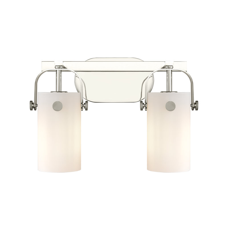 Éclairage pour meuble-lavabo mural 7 po Smethport, H 7 po x l 3,88 po x P 3,88 po, Blanc, Nickel poli