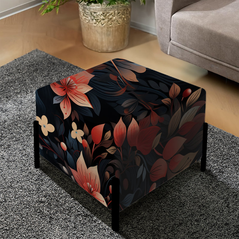 Dearion - Repose-pieds carré floral