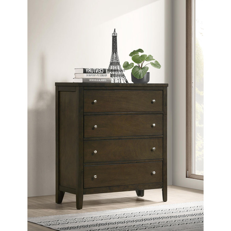 Commode 4 tiroirs cacao foncé