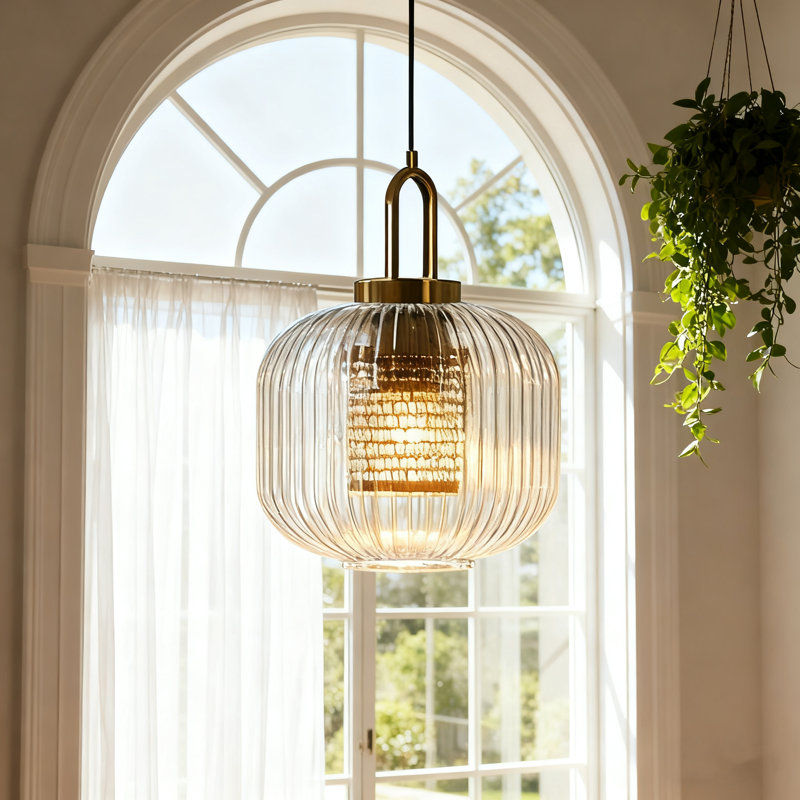Luminaire suspendu moderne en verre à une tête minimaliste