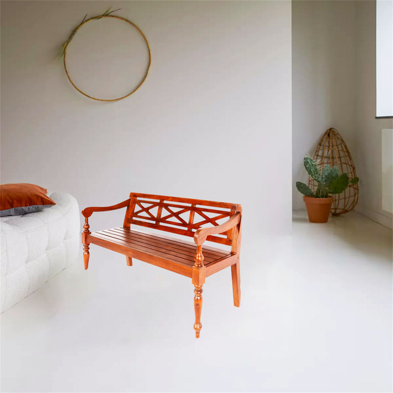 Nibbi Upholstered Bench, Dark Brown