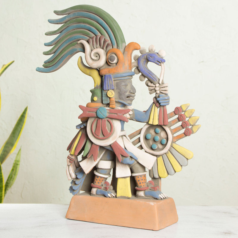 Sculpture en céramique archéologique aztec war dieu Anmie