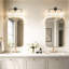 Meuble-lavabo à 3 lumières en or noir mat clair transparent à volants antirouille 23,6 po