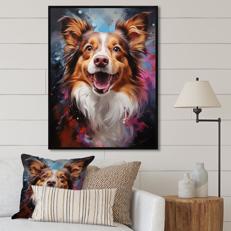 Papillon prance sur toile, H 40 po x l 30 po x P 1,5 po, Cadre flottant noir