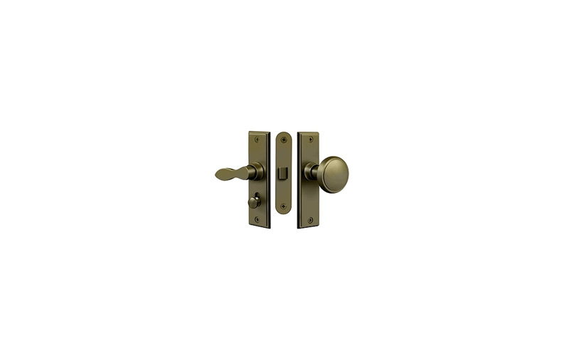Deltana SDML334U15A Storm Door Latch, Square, Mortise Lock in Antique Nickel, Antique Brass