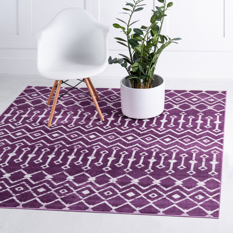 Moroccan Area Rug, Square 183cm