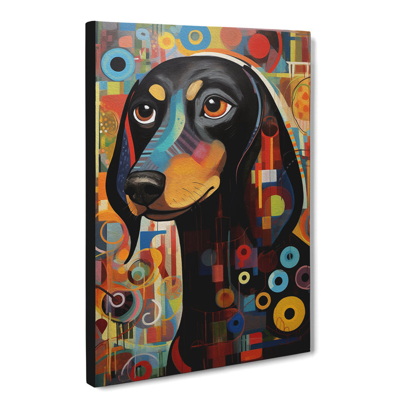 Dachshund Orphism Art No.2 - Print, 76cm H x 50cm W x 3cm D