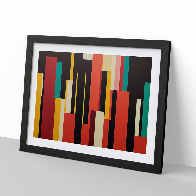 Modern Abstract - Single Picture Frame Print, 46cm H x 64cm W x 2cm D, Black Framed