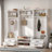 4-in-1 Detachable Hall Tree With Coat Rack And 7 Hooks, 4 Drawers, Cabinets And Shoe Bench-65734527