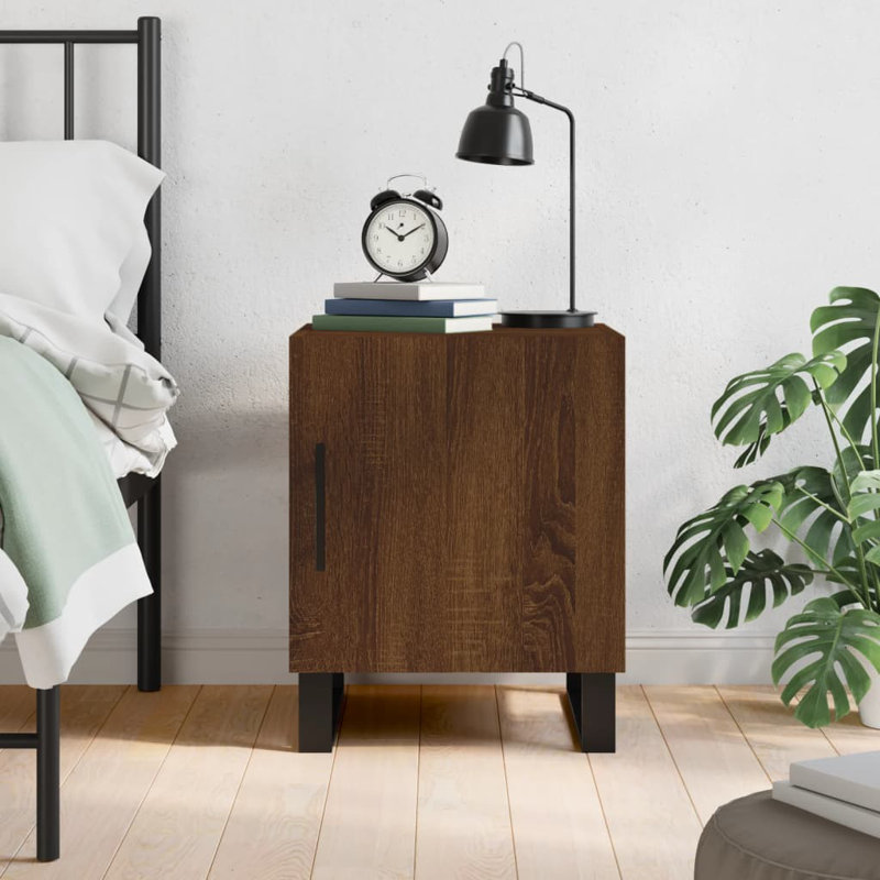 Bodaway 40 cm W Bedside Table, Brown Oak, Set of 2