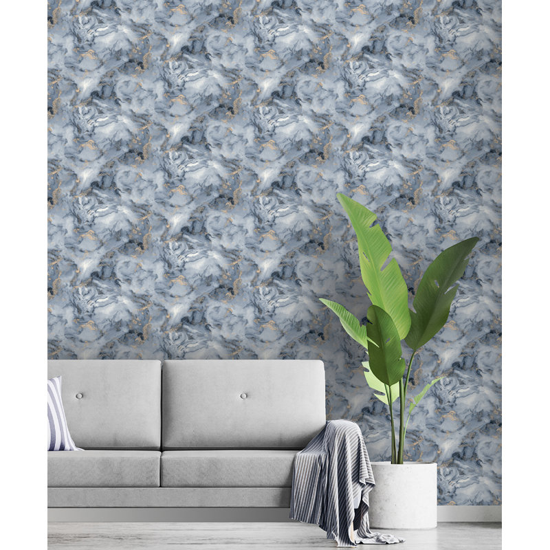Merrick Marble Wallpaper, Blue