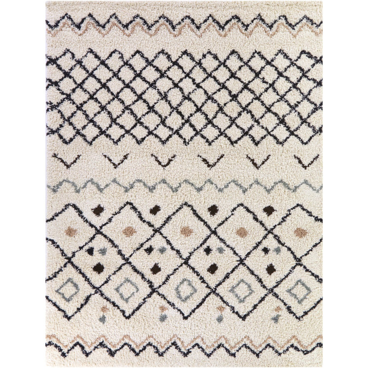 Catrin Charcoal Moroccan Trellis Area Rug