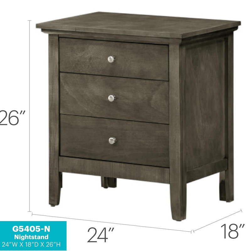 Table de chevet contemporaine grise pour une vie moderne, Gris