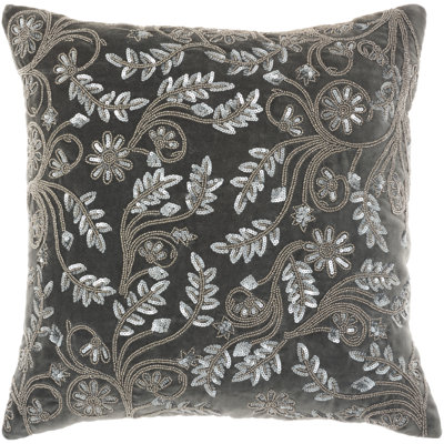 Sequined Cotton Throw Pillow