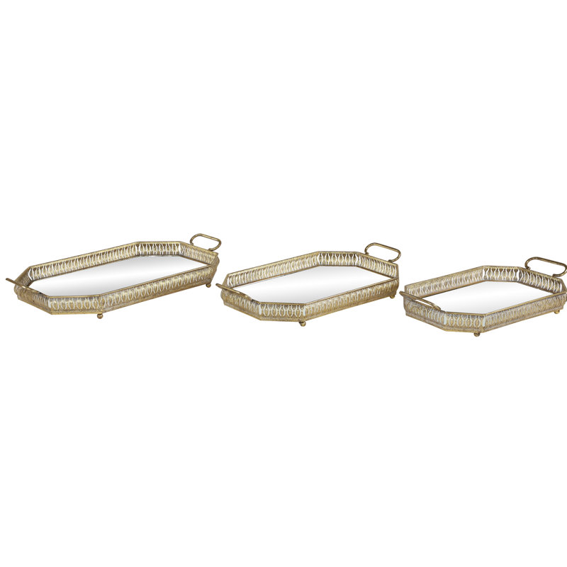 Ensemble de plateau de meuble-lavabo en miroir octogonal meuble-lavabo 3 pièces Djanira