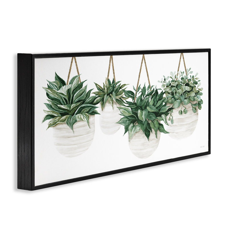 Jardinières suspendues, Giclée encadrée noir minuit, H 10 po x l 24 po x P 1,5 po