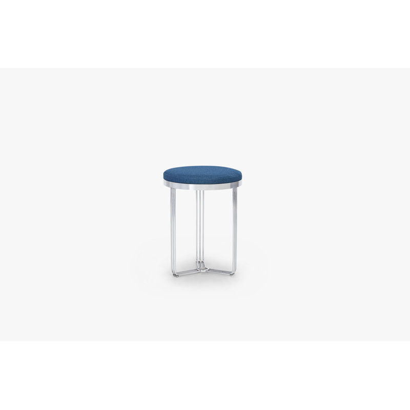 Ariss Stainless Steel Accent Stool, Blue, Silver
