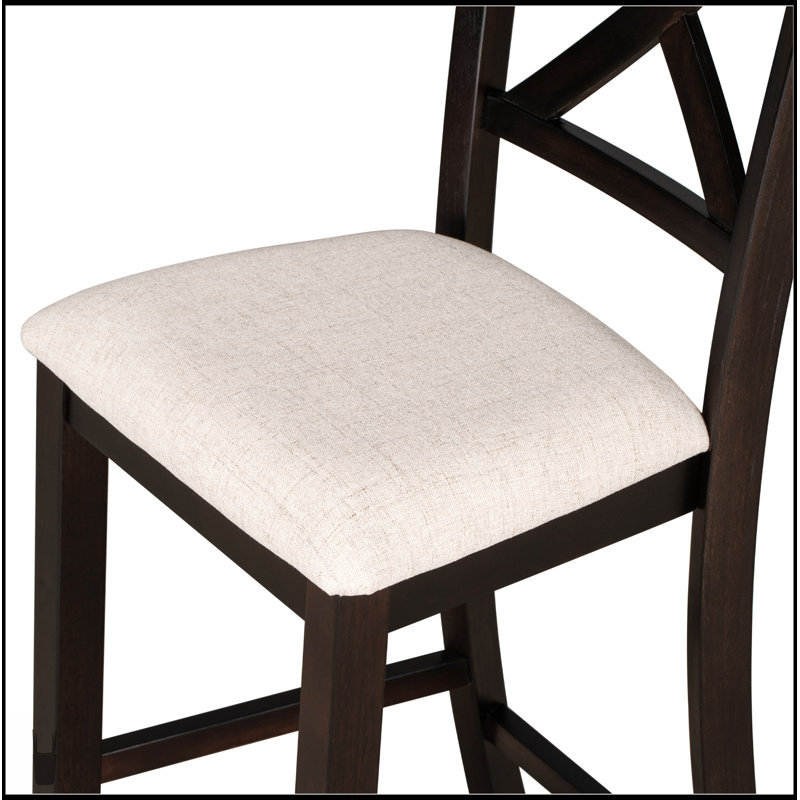 Ensemble de salle à manger 6 pièces à hauteur de comptoir avec table, tablette, 4 chaises et banc pour une élégance et une fonctionnalité modernes