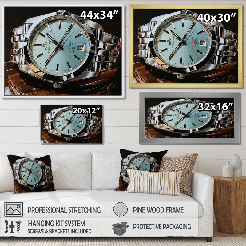 Lakotah Luxury Watch Silver Dawn II, H 12 po x l 20 po x P 1 po, Cadre flottant noir