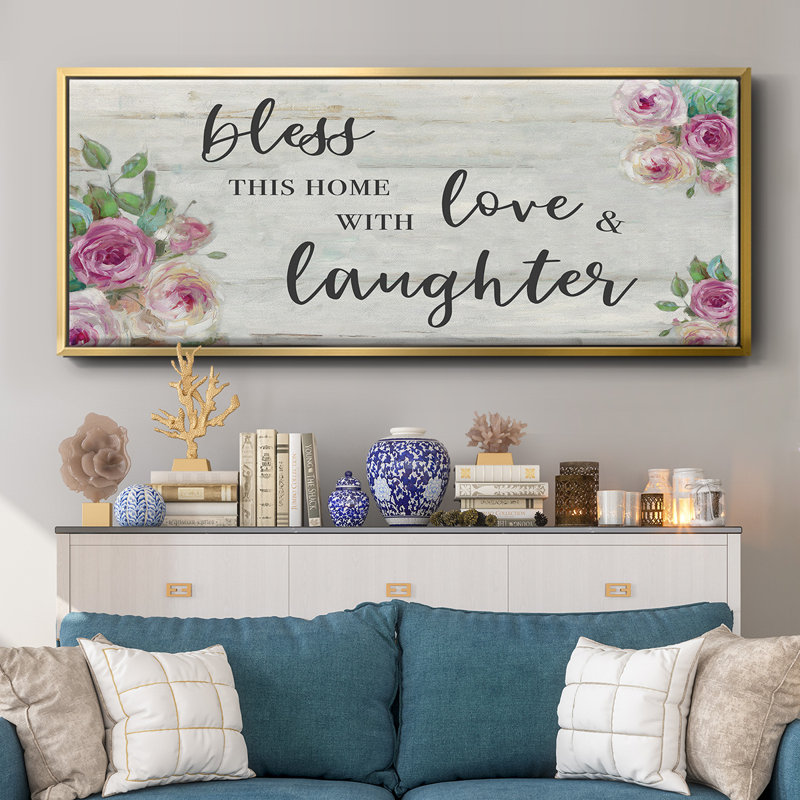 Love and Laughter - Toile encadrée, H 20 po x l 50 po