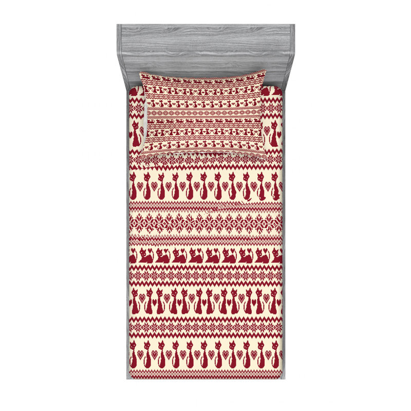 Microfiber Chevron Sheet Set, Twin Sheet Set with Fitted Sheet
