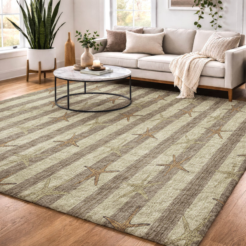 Tapis à poil long de qualité supérieure lavable à la machine Dream Star ADS191, Tanné, 5 pi x 7 pi 6 po