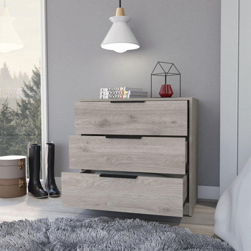 27.775'' W 3 - Drawer Dresser, Gray