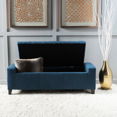 Tissu bleu marine avec rangement - l 51,00 po x P 20,50 po x H 16,5 po, peut accueillir des télécommandes supplémentaires, des contrôleurs et des jeux de société foncés qui s'intègre parfaitement